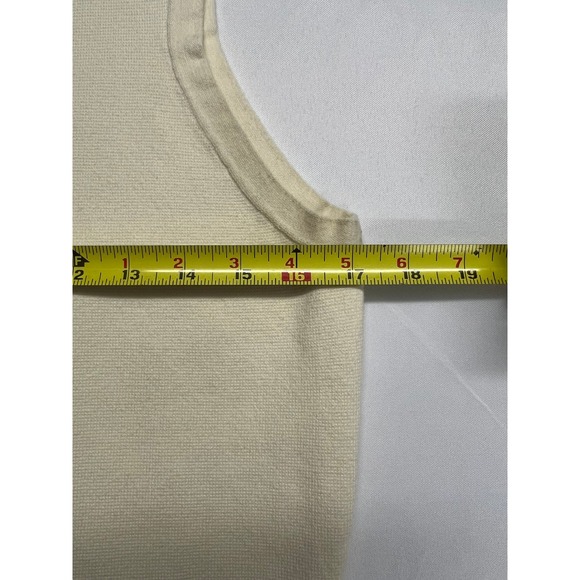 J. Crew Cream Gold V Neck Button Up Cropped Sweater Vest Womens M Old Money - Picture 6 of 15